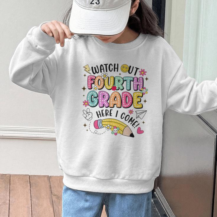 Watch Out Fourth Grade Here I Come Shirt Kids Back To School Graphic Kid Sweatshirt