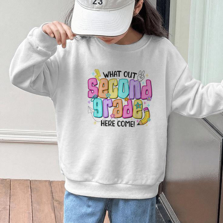 Watch Out Second Grade Here I Come 2nd Grade Back To School Graphic Kid Sweatshirt Watch Out Second Grade Here I Come 2nd Grade Back To School Graphic Kid Sweatshirt