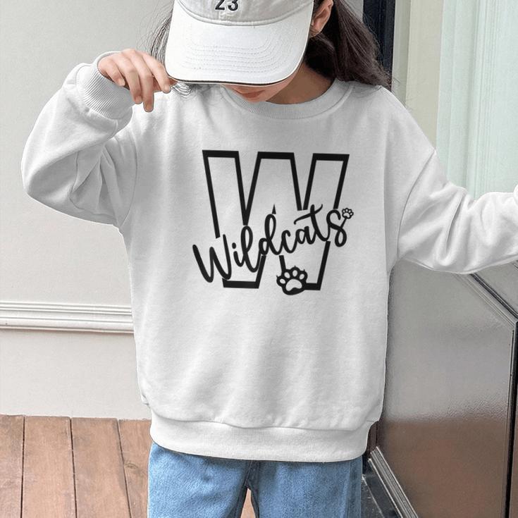 Wildcats School Sports Fan Team Spirit Mascot Back To School Graphic Kid Sweatshirt Wildcats School Sports Fan Team Spirit Mascot Back To School Graphic Kid Sweatshirt