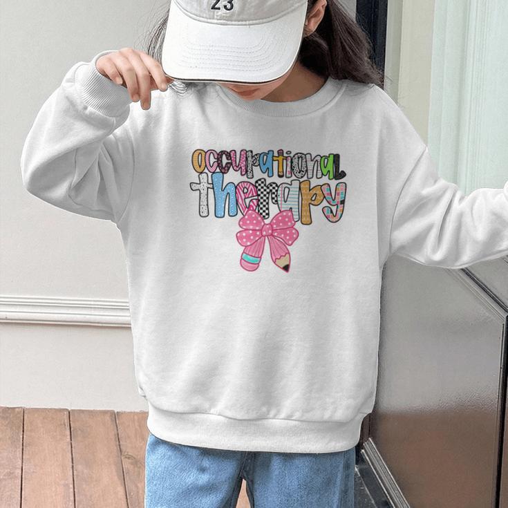 Women Occupational Therapy OT Pencil Bow Back To School COTA Graphic Kid Sweatshirt