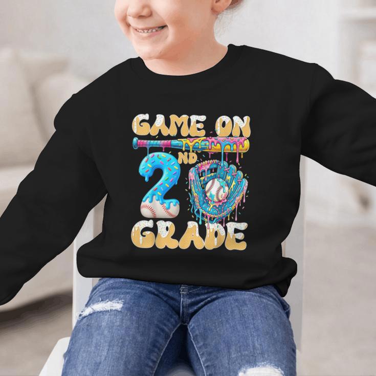 2nd Grade Back To School Baseball Drip Ice Cream Game On Graphic Kid Sweatshirt 2nd Grade Back To School Baseball Drip Ice Cream Game On Graphic Kid Sweatshirt