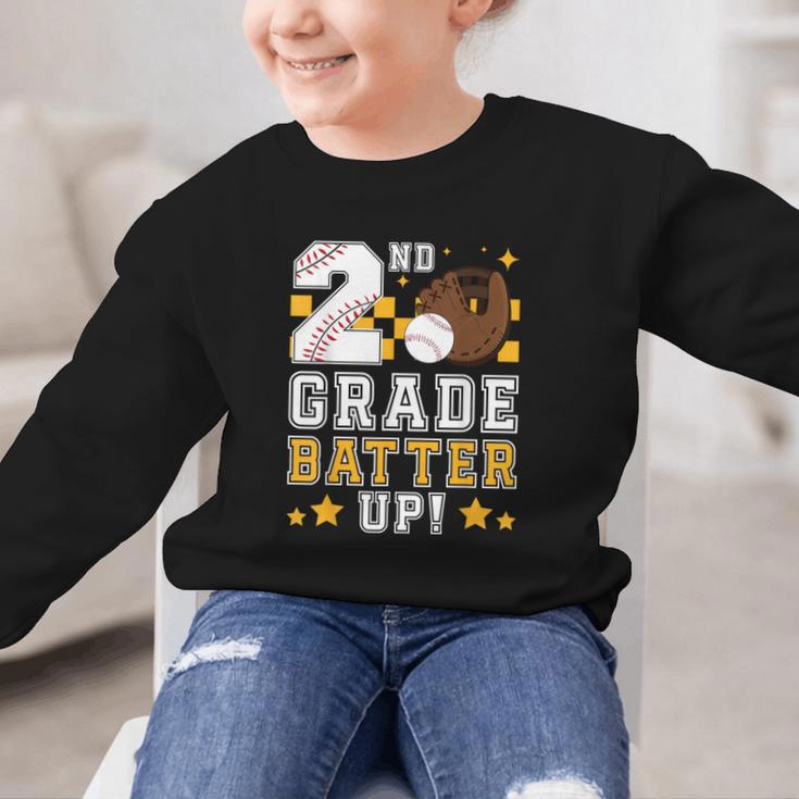 2nd Grade Batter Up Baseball First Day Back To School Graphic Kid Sweatshirt