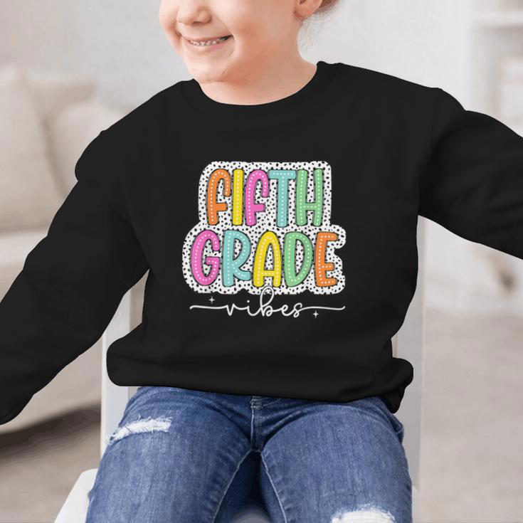 5th Fifth Grade Vibes Back To School Dalmatian Dots Graphic Kid Sweatshirt 5th Fifth Grade Vibes Back To School Dalmatian Dots Graphic Kid Sweatshirt