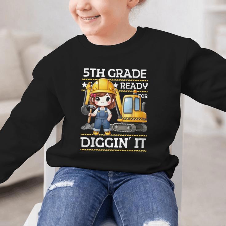 5th Grade Ready For Digging Construction Girl Back To School Graphic Kid Sweatshirt 5th Grade Ready For Digging Construction Girl Back To School Graphic Kid Sweatshirt