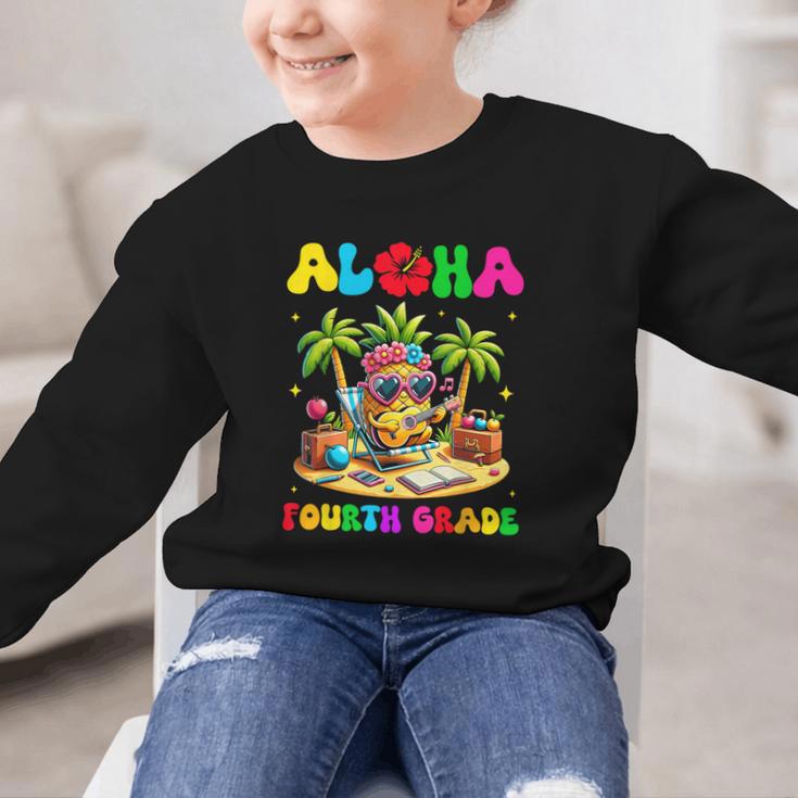Aloha Fourth Grade Pineapple Hawaii Back To School Kids Girl Graphic Kid Sweatshirt Aloha Fourth Grade Pineapple Hawaii Back To School Kids Girl Graphic Kid Sweatshirt