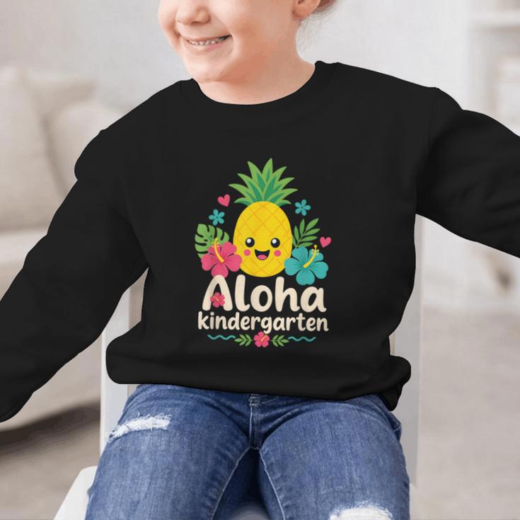 Aloha Kindergarten Pineapple Back To School Graphic Kid Sweatshirt Aloha Kindergarten Pineapple Back To School Graphic Kid Sweatshirt