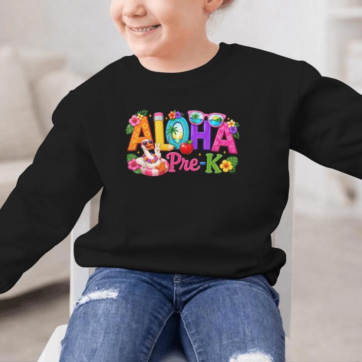 Aloha Pre-K Tropical Floral Beach Silly Goose Back To School Graphic Kid Sweatshirt