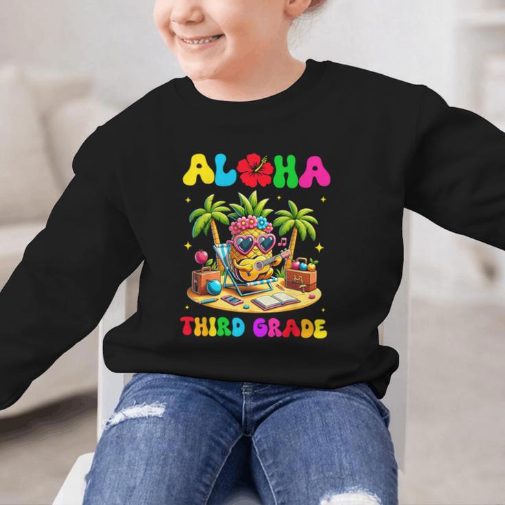 Aloha Third Grade Pineapple Hawaii Back To School Kids Girl Graphic Kid Sweatshirt Aloha Third Grade Pineapple Hawaii Back To School Kids Girl Graphic Kid Sweatshirt