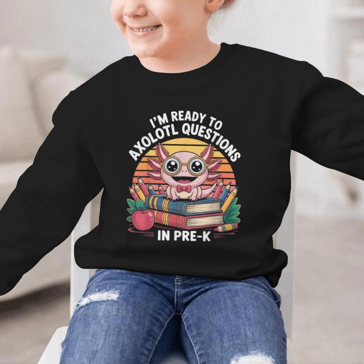 Back To School Axolotl Design For Pre-K Students Graphic Kid Sweatshirt Back To School Axolotl Design For Pre-K Students Graphic Kid Sweatshirt