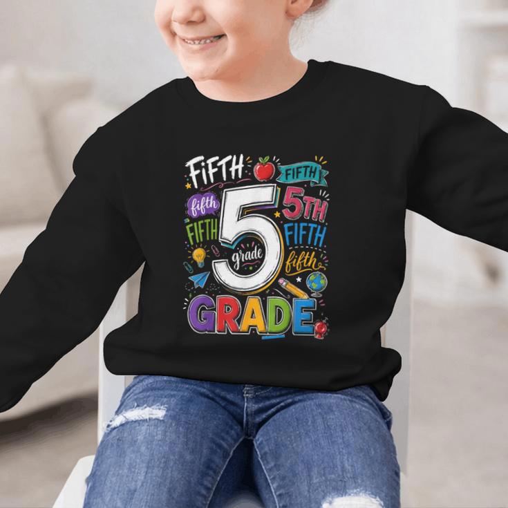 Back To School Fifth 5th Grade Classroom Typography Graphic Kid Sweatshirt Back To School Fifth 5th Grade Classroom Typography Graphic Kid Sweatshirt