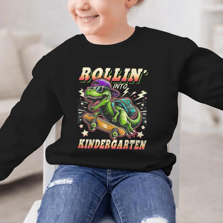 Back To School Kindergarten Dinosaur First Day Of School Boy Graphic Kid Sweatshirt