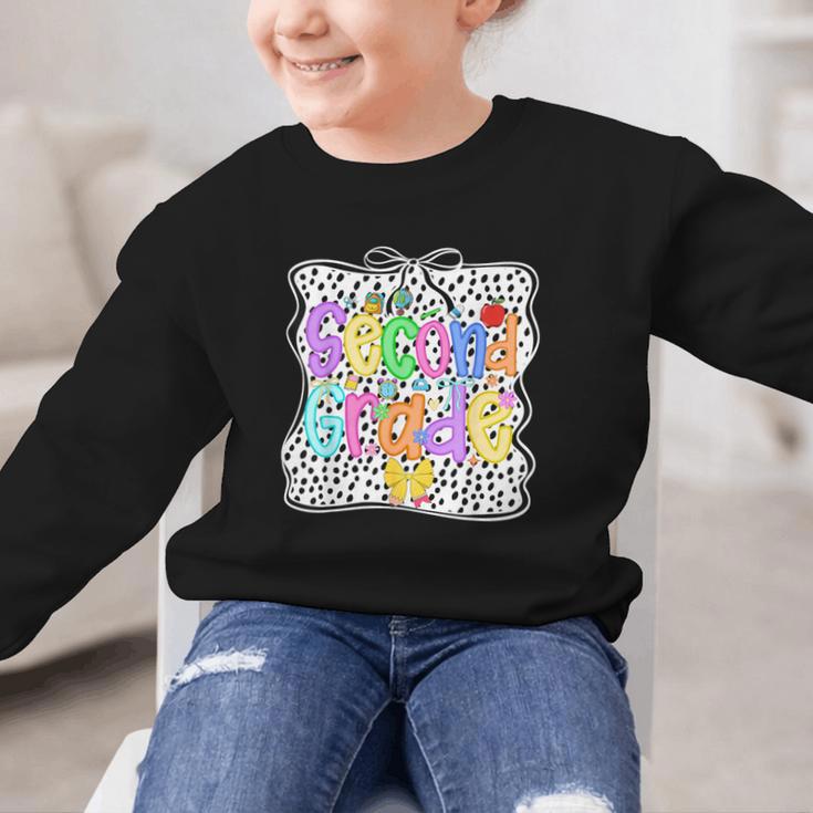 Back To School Second Grade Girls 2nd Grade Dalmatian Dots Graphic Kid Sweatshirt
