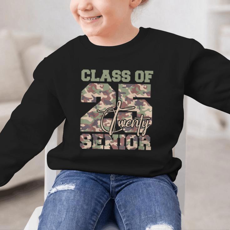 Back To School Senior 12th Grade Class Of 2025 Camouflage Graphic Kid Sweatshirt