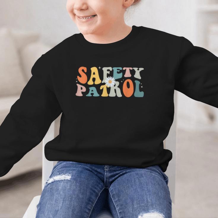 Back To School Student Safety Patrol Groovy Retro Graphic Kid Sweatshirt Back To School Student Safety Patrol Groovy Retro Graphic Kid Sweatshirt