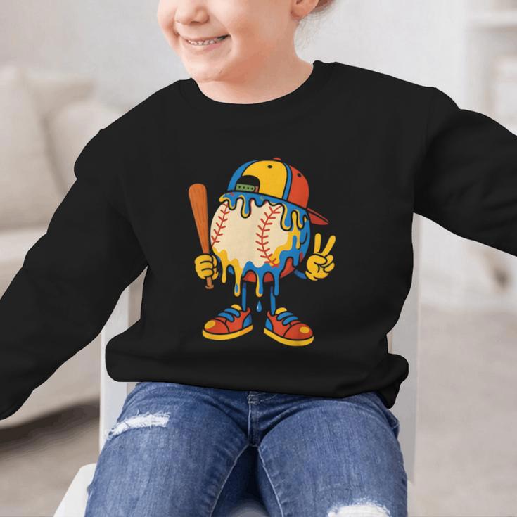 Baseball Ice Cream Drip Youth Back To School Baseball Stuff Graphic Kid Sweatshirt Baseball Ice Cream Drip Youth Back To School Baseball Stuff Graphic Kid Sweatshirt