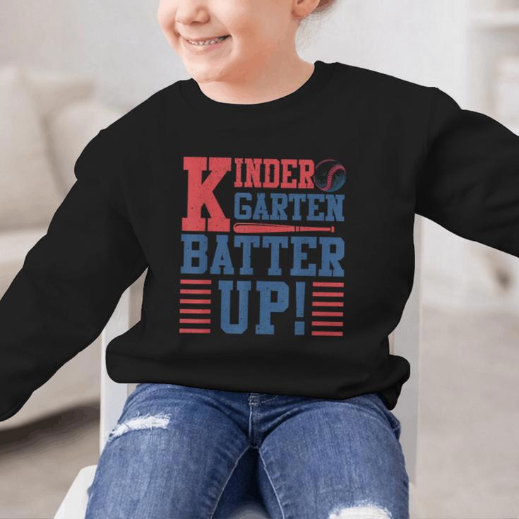 Baseball Kindergarten Back To School Kindergarten Batter Up Graphic Kid Sweatshirt