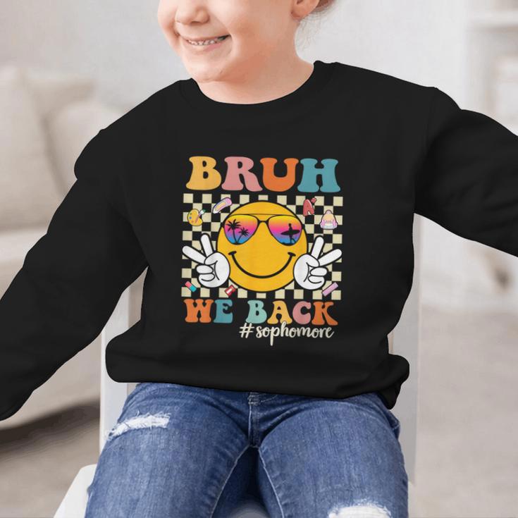 Bruh We Back Sophomore Retro Back To School Boys Girls Kids Graphic Kid Sweatshirt Bruh We Back Sophomore Retro Back To School Boys Girls Kids Graphic Kid Sweatshirt