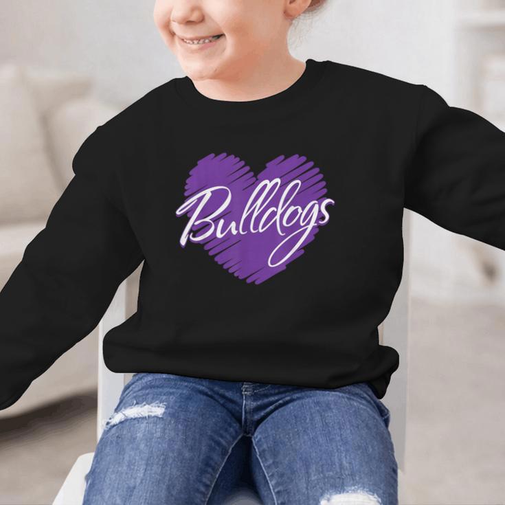 Bulldogs Heart Back To School Spirit P Graphic Kid Sweatshirt Bulldogs Heart Back To School Spirit P Graphic Kid Sweatshirt