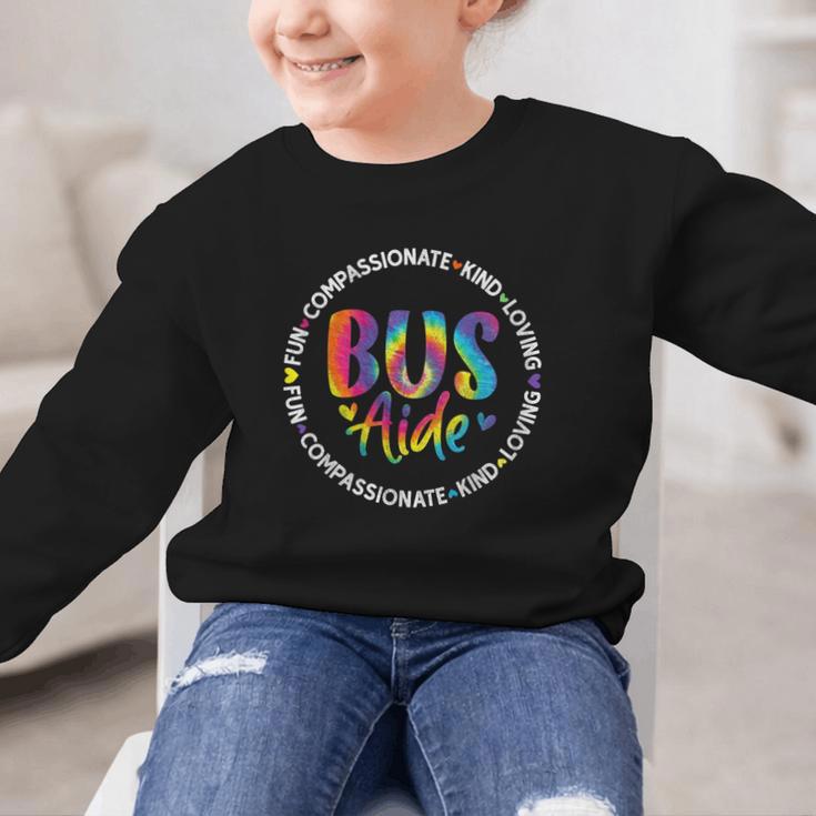 Bus Driver Aide Back To School Bus Driver Tie Dye Graphic Kid Sweatshirt
