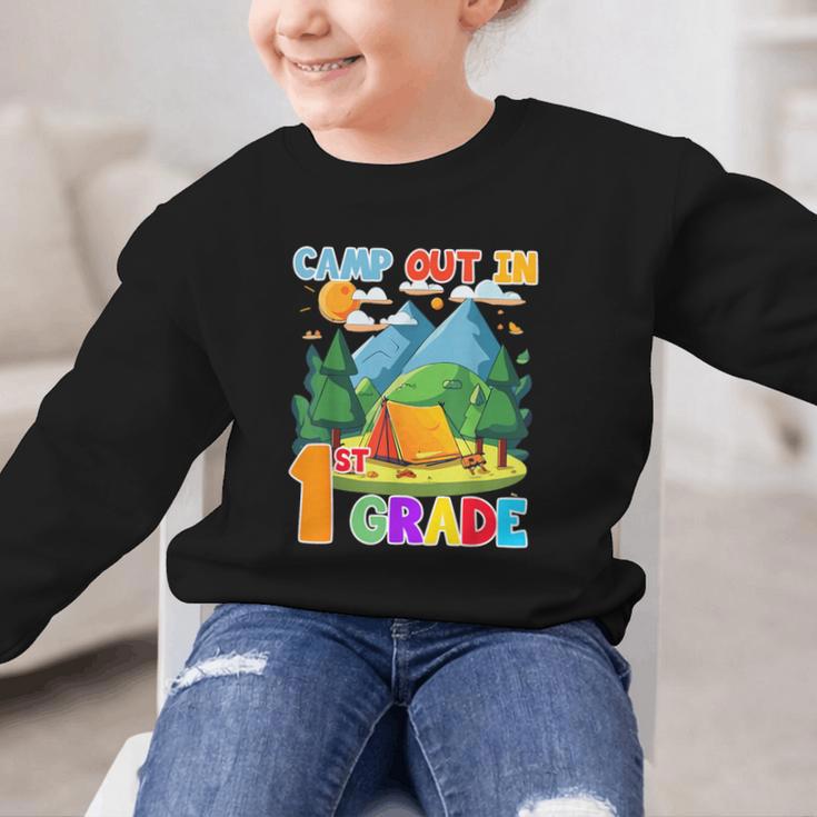 Camp Out In 1st Grade Back To School For Camping Lover Graphic Kid Sweatshirt