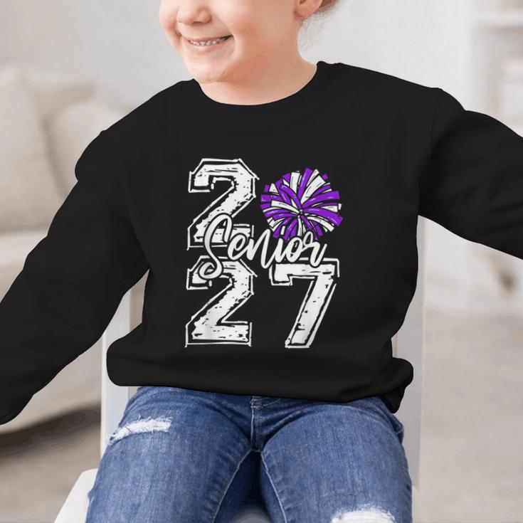 Class Of 2027 Cheer Purple Senior 2027 Back To School Graphic Kid Sweatshirt Class Of 2027 Cheer Purple Senior 2027 Back To School Graphic Kid Sweatshirt