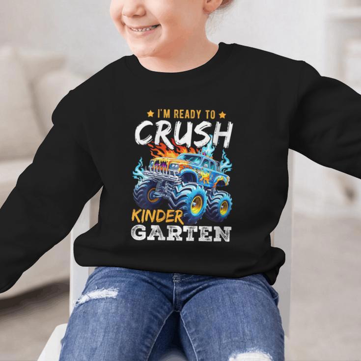 Crush Kindergarten Monster Truck Back To School Boys Graphic Kid Sweatshirt Crush Kindergarten Monster Truck Back To School Boys Graphic Kid Sweatshirt