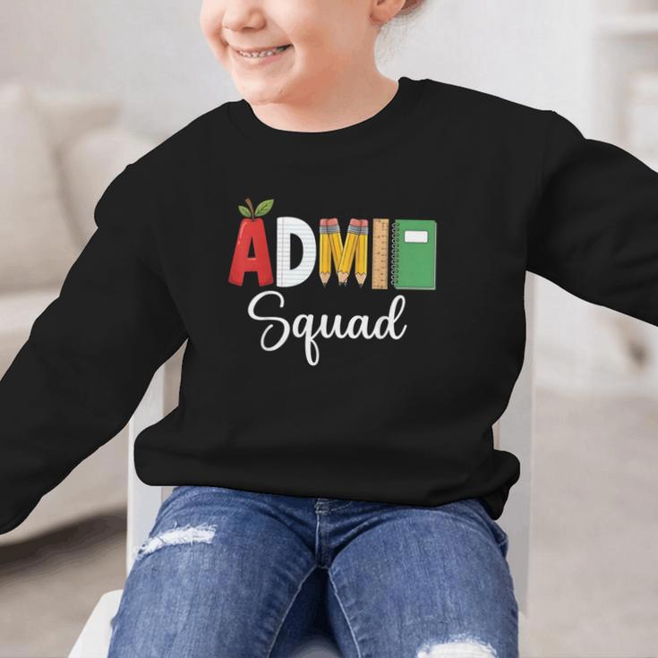 Cute Admin Squad Crew Team Back To School Office Staff Team Graphic Kid Sweatshirt