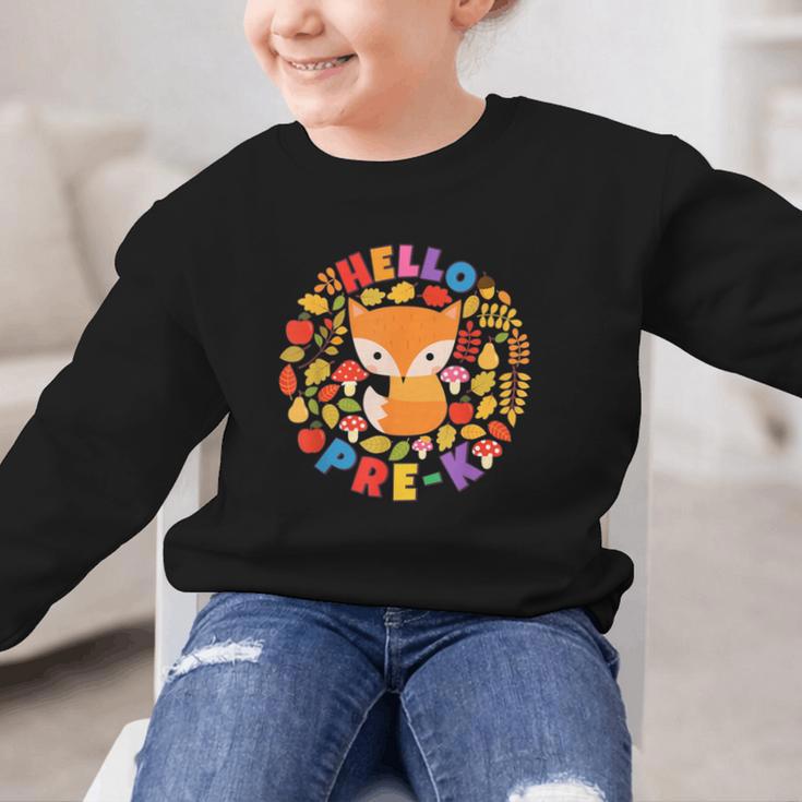 Cute Fox Back To School Woodland Animal Pre-K Graphic Kid Sweatshirt Cute Fox Back To School Woodland Animal Pre-K Graphic Kid Sweatshirt