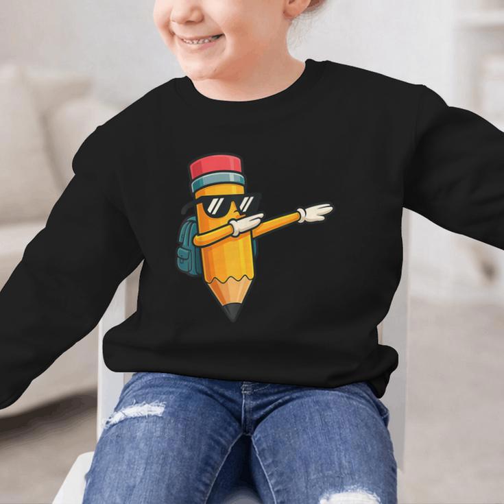 Dabbing Pencil Dancing Back To School First Day Student Boys Graphic Kid Sweatshirt Dabbing Pencil Dancing Back To School First Day Student Boys Graphic Kid Sweatshirt