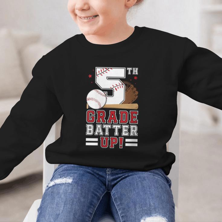 Fifth Grade Batter Up Baseball First Day Back To School Graphic Kid Sweatshirt