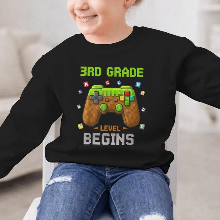 First Day Of 3rd Grade Level Begins Back To School Boy Graphic Kid Sweatshirt
