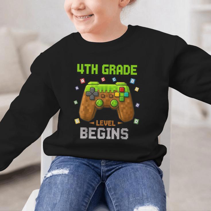 First Day Of 4th Grade Level Begins Back To School Boy Graphic Kid Sweatshirt