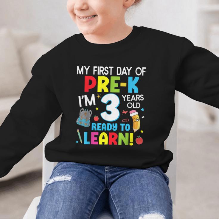 My First Day Of Pre-k Back To School Preschool Girls Boys Graphic Kid Sweatshirt My First Day Of Pre-k Back To School Preschool Girls Boys Graphic Kid Sweatshirt