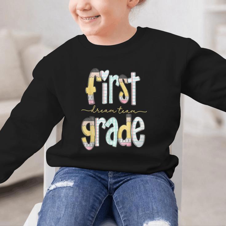 First Grade Dream Team Pencil Back To School Boys Girls Graphic Kid Sweatshirt