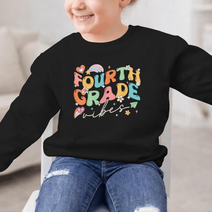 Fourth Grade Vibes 4th Grade Team Groovy Back To School Graphic Kid Sweatshirt Fourth Grade Vibes 4th Grade Team Groovy Back To School Graphic Kid Sweatshirt
