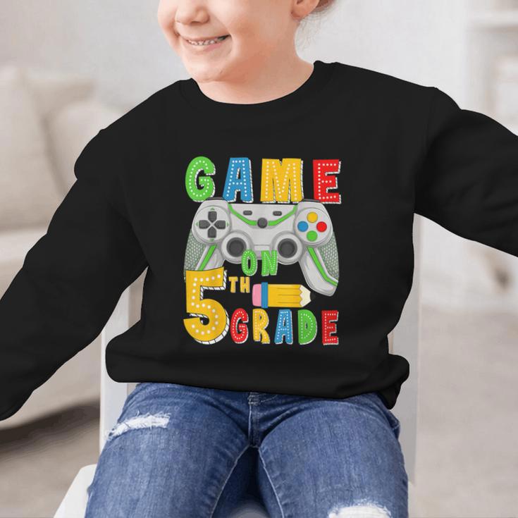 Game On Fifth Grade Back To School Gamer 5th Grade Boys Kids Graphic Kid Sweatshirt