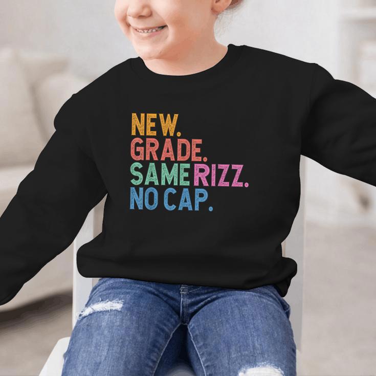Gen Z Back To School New Grade Same Rizz No Cap Graphic Kid Sweatshirt