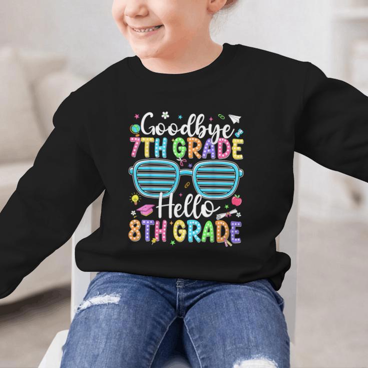 Goodbye 7th Grade Hello 8th Grade Graduation Back To School Graphic Kid Sweatshirt