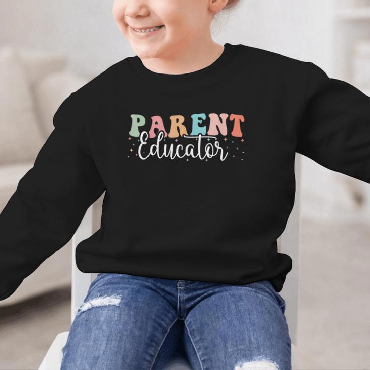 Groovy Parent Educator Back To School Graphic Kid Sweatshirt Groovy Parent Educator Back To School Graphic Kid Sweatshirt