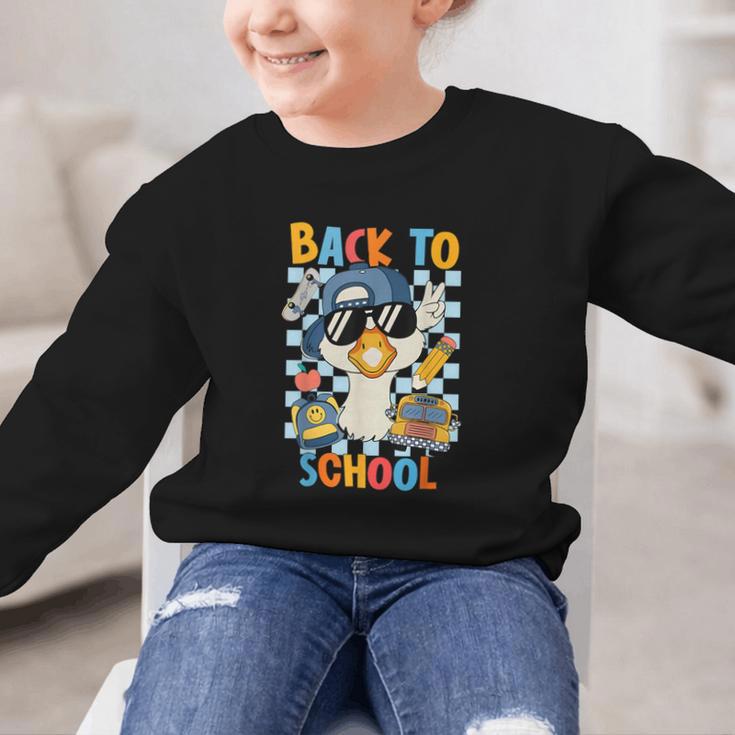 Happy First Day Of School Back To School Goose Boys Kids Graphic Kid Sweatshirt