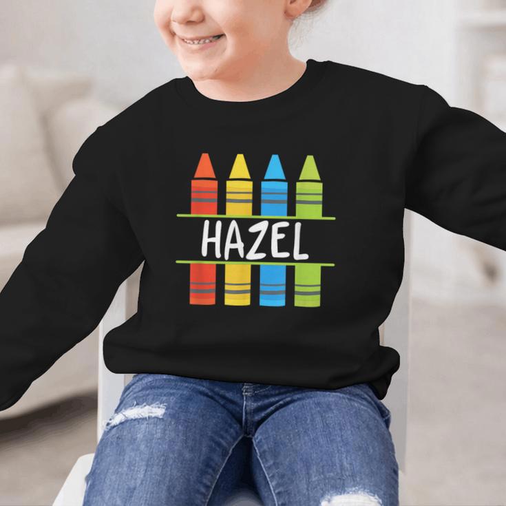 Hazel Crayon Back To School Kids Graphic Kid Sweatshirt Hazel Crayon Back To School Kids Graphic Kid Sweatshirt