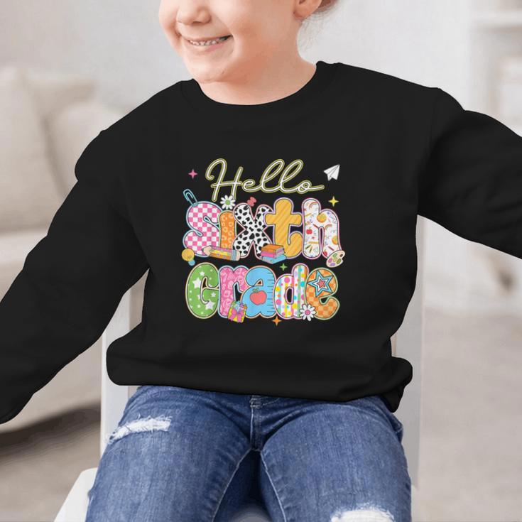 Hello 6th Grade First Day Of School Back To School Boy Girls Graphic Kid Sweatshirt Hello 6th Grade First Day Of School Back To School Boy Girls Graphic Kid Sweatshirt