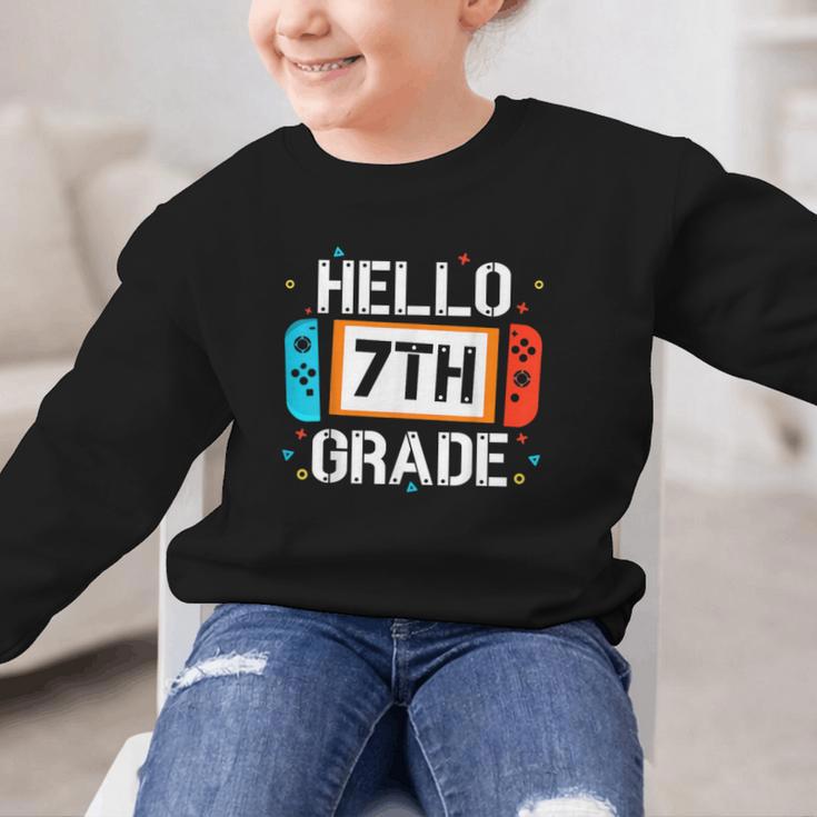 Hello 7th Grade Back To School Video Game Seventh Grade Boys Graphic Kid Sweatshirt Hello 7th Grade Back To School Video Game Seventh Grade Boys Graphic Kid Sweatshirt