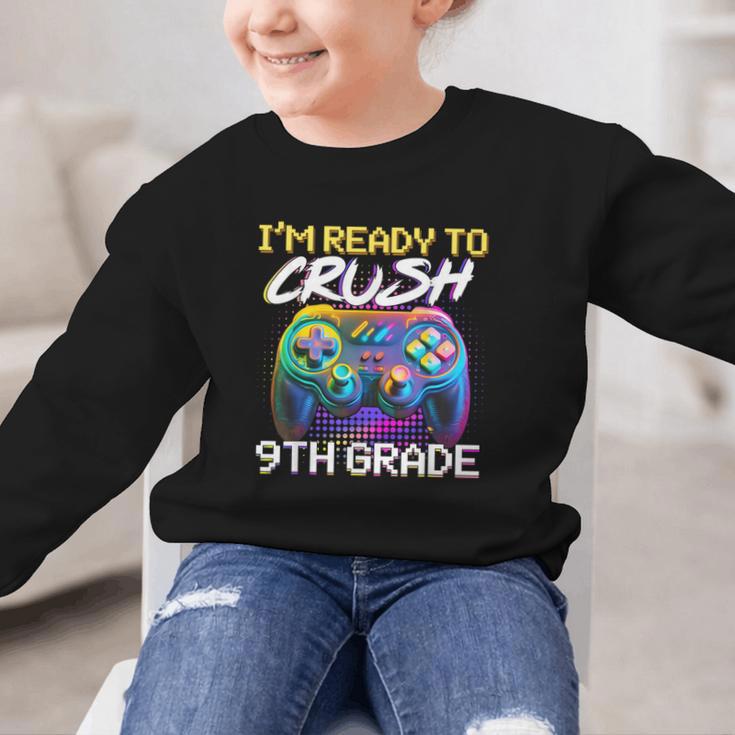 I'm Ready To Crush 9th Grade Back To School Video Game Boys Graphic Kid Sweatshirt
