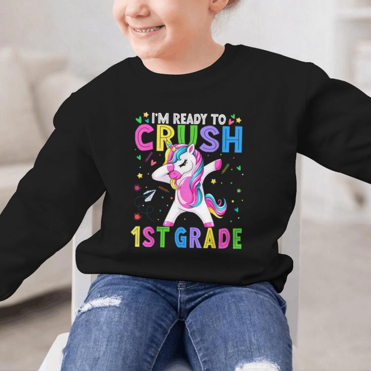 I'm Ready For First Grade Back To School 1st Grade Girls Graphic Kid Sweatshirt I'm Ready For First Grade Back To School 1st Grade Girls Graphic Kid Sweatshirt