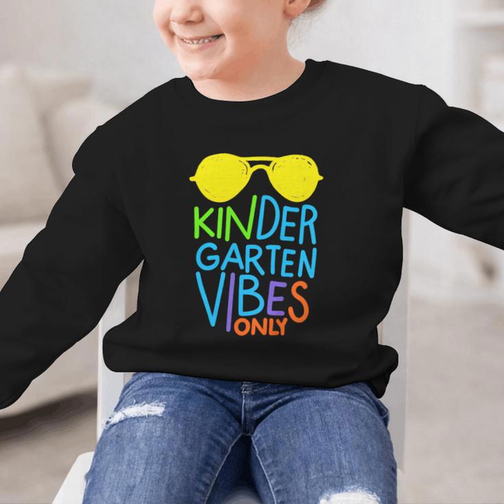 Kindergarten Vibes Only Glow Sunglasses Back To School Graphic Kid Sweatshirt Kindergarten Vibes Only Glow Sunglasses Back To School Graphic Kid Sweatshirt