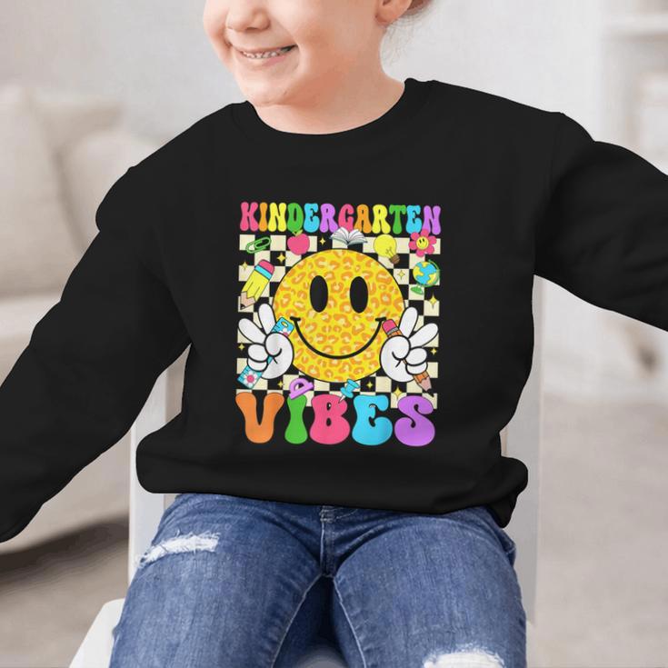 Kindergarten Vibes Smile Face Back To School Kinder Girl Kid Graphic Kid Sweatshirt Kindergarten Vibes Smile Face Back To School Kinder Girl Kid Graphic Kid Sweatshirt