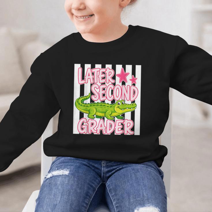 Later Second Grader Cute Alligator Back To School Graduation Graphic Kid Sweatshirt Later Second Grader Cute Alligator Back To School Graduation Graphic Kid Sweatshirt