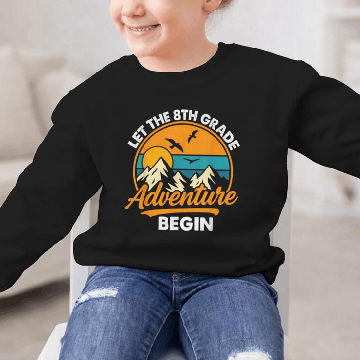 Let The 8th Grade Adventure Begin Back To School Graphic Kid Sweatshirt