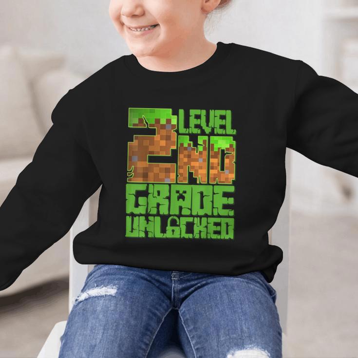 Level 2nd Grade Unlocked Game Pixel Kids Boy Back To School Graphic Kid Sweatshirt